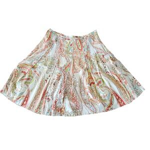 Tommy Bahama 6 Women's Skirt‎ Tulip Paisley Side Zip Short Unlined Pleated